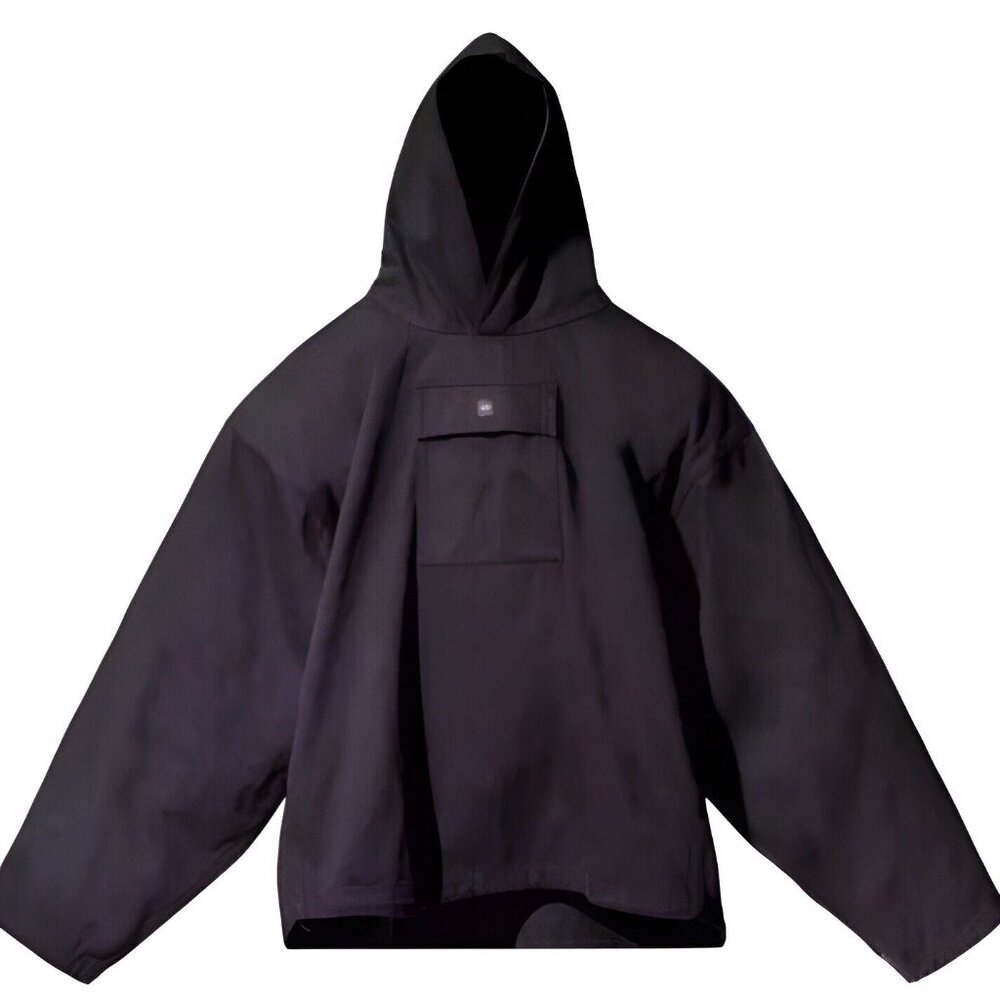 Yeezy Gap Engineered by Balenciaga Sateen Anorak 'Black' Large New